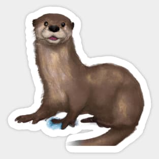 Cute Otter Drawing Sticker